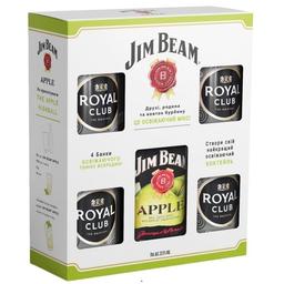 Віскі-лікер Jim Beam Apple, 32,5%, 0,7 л + 4 шт. Royal Club Tonic, 0,33 л