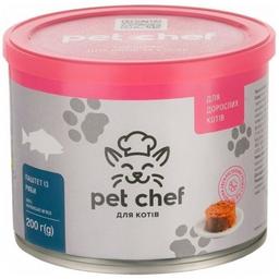 Вологий корм для дорослих котів Pet Chef Паштет м'ясний, з рибою 200 г