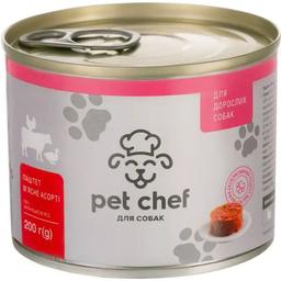 Вологий корм для дорослих собак Pet Chef Паштет м'ясне асорті, 200 г