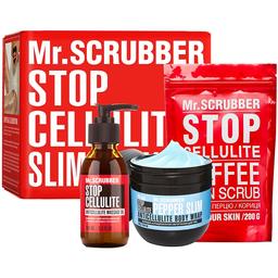 Антицелюлітний набір Mr.Scrubber Cold: Масажна олія, 100 мл + Холодне обгортання, 250 г + Скраб для тіла, 200 г