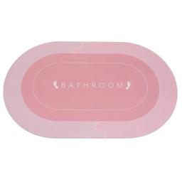 Коврик суперпоглащающий в ванную Stenson 80x50 см овальный светло-розовый (26284)