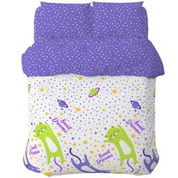 Комплект постельного белья Home Line Котики, бязь, 147х112 см, фиолетовый (162247)