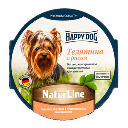 Влажный корм для собак Happy Dog Schale NaturLine KalbReis, паштет с телятиной и рисом, 85 г (1002730)