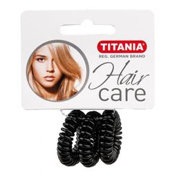 Набір резинок для волосся Titania Аnti Ziep, чорний, 3 шт. (7914)