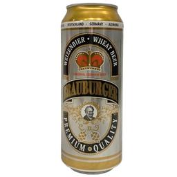 Пиво Brauburger Weizen, светлое, нефильтрованное, 4,9%, ж/б, 0,5 л