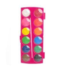 Фарби акварельні Colorino, маленькі таблетки, з пензликом, 12 кольорів (41508PTR малиновий)