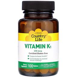 Вітамін K-1 100 мкг Country Life 100 таблеток