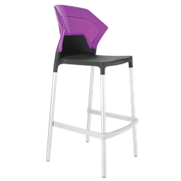 Барный стул Papatya Ego-S, серый с фиолетовым (4823052301354)