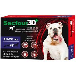 Краплі протипаразитарні Fipromax Secfour 3D для собак, 2 мл, 10-20 кг, 2 шт.