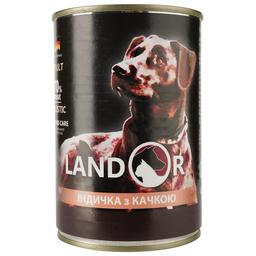 Вологий корм для собак Landor, індичка з качкою, 400 г