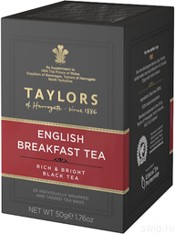 Чай чорний Taylors of Harrogate English Breakfast, 20 пакетиків (802591)
