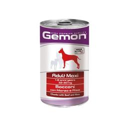 Влажный корм для собак Gemon Dog Wet Maxi Adult кусочки с говядиной и рисом, 1,25 кг (70387903)