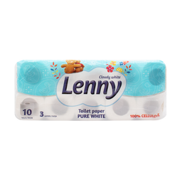 Туалетний папір Lenny, тришаровий, 10 рулонів