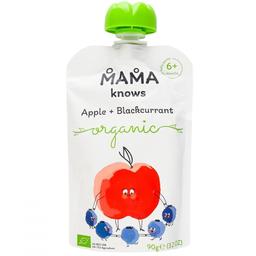 Пюре Mama knows Яблуко та чорна смородина, без цукру, 90 г (922340)