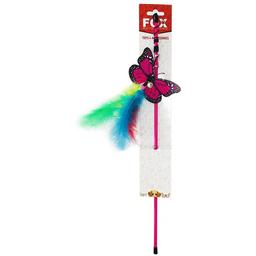 Іграшка для котів Fox Вудка-дражнилка Eсо Метелик різнобарвний, з пухом