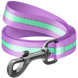 Поводок для собак Waudog Nylon, 122х1,5 см, светоотражающий, фиолетовый