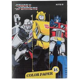 Бумага цветная двухсторонняя Kite Transformers А4 15 листов 15 цветов (TF21-250)