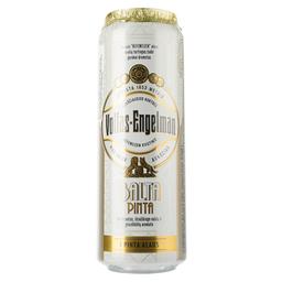 Пиво Volfas Engelman Balta Pinta, пшеничное, светлое, нефильтрованное, ж/б, 5%, 0,568 л