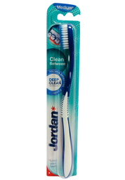 Зубна щітка Jordan Clean Between, для чутливих зубів та ясен, синій з білим