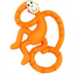 Игрушка-прорезыватель Matchstick Monkey Маленькая танцующая Обезьянка, 10 см, оранжевая (MM-МMT-005)
