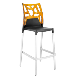 Барный стул Papatya Ego-Rock, антрацит с оранжевым (431682)