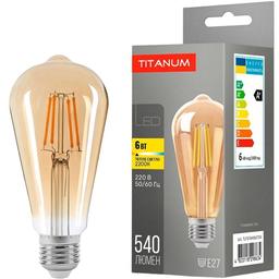 LED лампа Titanum Filament ST64 6W E27 2200K бронза (TLFST6406272A)