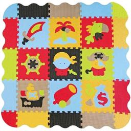 Дитячий розвиваючий ігровий килимок-пазл Baby Great Пригоди піратів, з бортиком, 122х122 см (GB-M1503E)