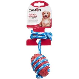 Іграшка для собак Camon м’яч з мотузкою, 35х7 см, в асортименті