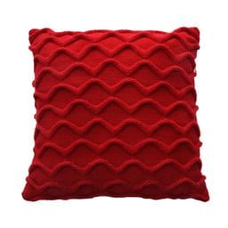 Подушка декоративна Прованс Хвилі, 33х33 см, червоний (27420)