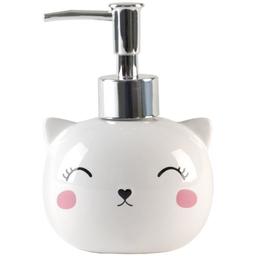 Дозатор для жидкого мыла МВМ My Home Cute cat, 250 мл, белый (BA-19 WHITE)