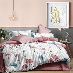 Комплект постельного белья Love You Home Фламинго, ранфорс, евростандарт, разноцветный (7335)