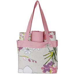 Набор полотенец в сумке Прованс Орхидея, 3 шт., бежевый с розовым (30981)