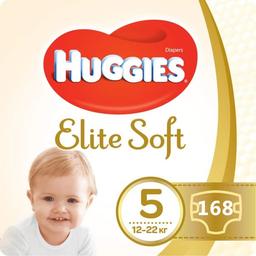 Набір підгузків Huggies Elite Soft 5 (12-22 кг), 168 шт. (2 уп. по 84 шт.)