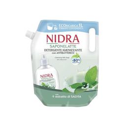 Рідке мило Nidra Saponelatte Detergente Igienizzante антибактеріальне з екстрактом шавлії, 1 л
