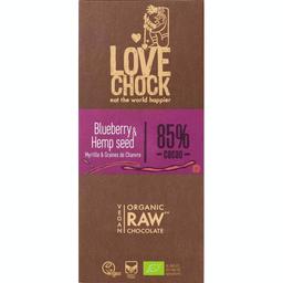Шоколад сырой Lovechock Семена конопли и черника органический 85% 70 г