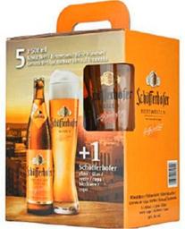 Набор пива Schofferhofer 5% (5 шт. х 0.5 л) + бокал
