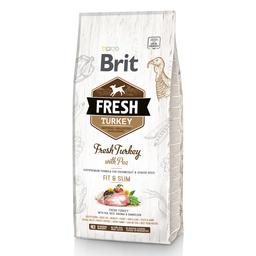Сухой корм для взрослых и пожилых собак со сниженной активностью и избыточным весом Brit Fresh Turkey & Pea Light Fit & Slim Adult, с индейкой и горошком, 12 кг