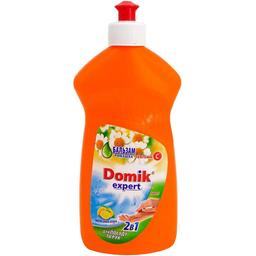 Бальзам для миття посуду Domik Expert 2в1 Лимон, із захистом рук, 500 мл