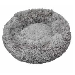 Лежак плюшевий для тварин Milord Ponchik, круглий, розмір XL, сірий (VR07//0155)