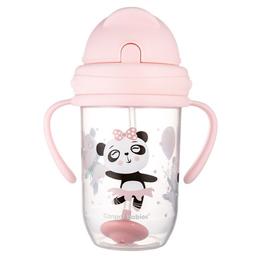 Чашка непроливайка с трубочкой и утяжелителем Canpol babies Exotic Animals 6+ мес, 270 мл, розовый (56/606_pin)