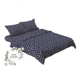 Комплект постельного белья Rigel Султан, бязь, 220х200 см, темно-синий (170307)