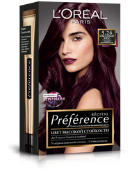 Фарба для волосся L'Oréal Paris Preference, відтінок 5.26 (Вишуканий бордо. Холодний фіолетовий каштан), 174 мл (A9154500)