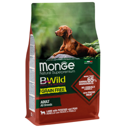 Сухой корм Monge Dog Вwild Low Grain, для взрослых собак, ягненок, 2,5 кг