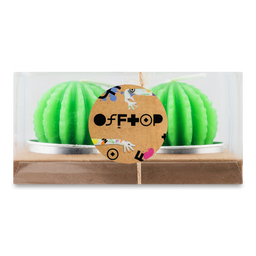 Набор свечей Offtop Кактус круглый, 4 шт, зеленый (870980)