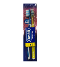 Зубна щітка Oral-B 3-Effect Classic, середня, синя з жовтим, 2 шт.