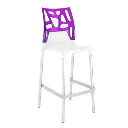 Барный стул Papatya Ego-Rock, белый с фиолетовым (431934)