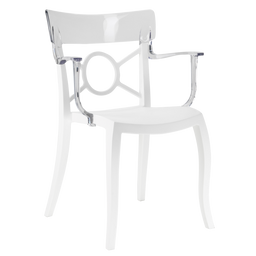 Кресло Papatya Opera-K, сиденье белое, верх прозрачно-чистый (288996)