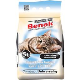 Бентонитовый наполнитель для кошачьего туалета Super Benek Universal Compact натуральный 5 л