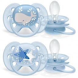 Пустышка Philips Avent Ultra Soft для мальчика, 6-18 месяцев, 2 шт. (SCF223/03)