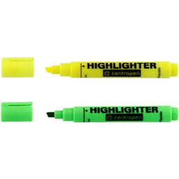Набір текстових маркерів Centropen Highlighter клиноподібних 1-4.6 мм 2 шт. (8852/04_05/2/P)